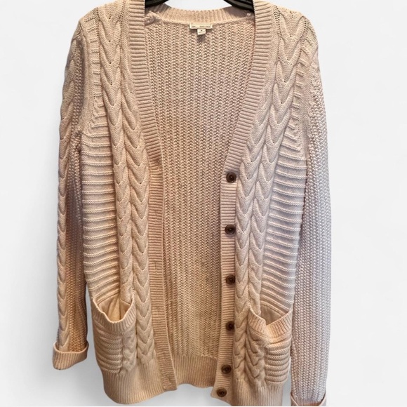 Vintage Gap Women’s Cream Cable Knit Cardigan with Pockets size Medium - Picture 8 of 8
